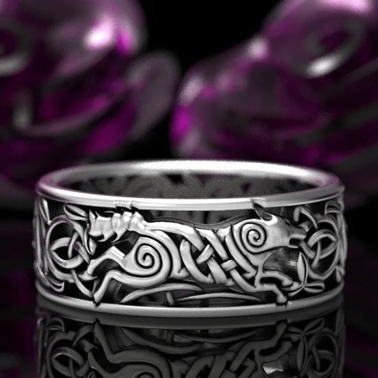 Viking Wolf Ring - Nordic Punk Statement Band