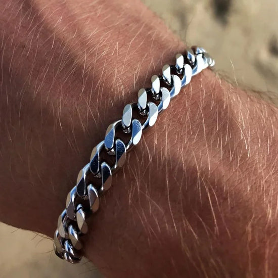Stainless Steel Cuban Chain Bracelet - Classic Unisex Link Jewelry