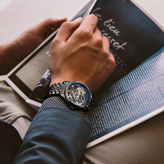AILANG Stainless Steel Automatic Mechanical Skeleton Watch - 3Bar Water Resistant