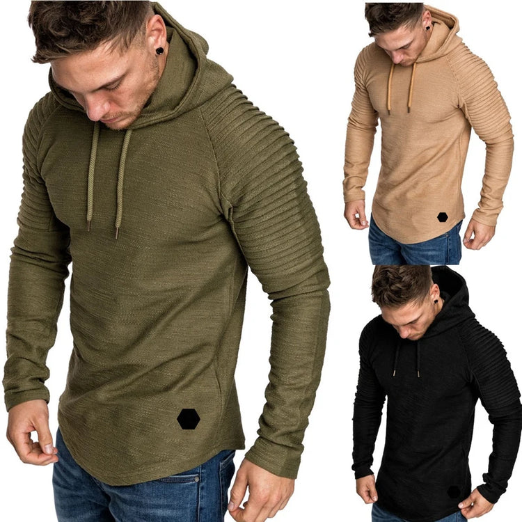 Slim Fit Hooded Sweatshirt – Solid Color Casual Sportswear Hoodie