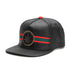 Black Leather Snapback Cap
