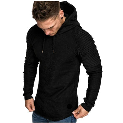 Slim Fit Hooded Sweatshirt – Solid Color Casual Sportswear Hoodie