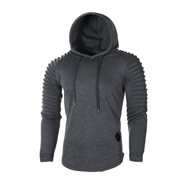 Slim Fit Hooded Sweatshirt – Solid Color Casual Sportswear Hoodie