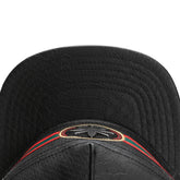 Black Leather Snapback Cap