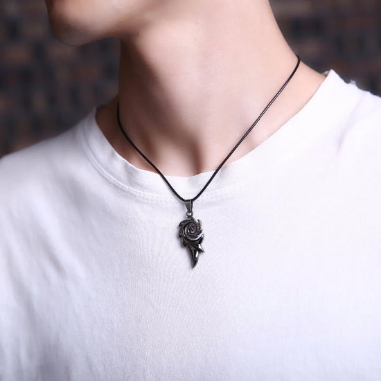 Premium Stainless Steel Dragon Flame Necklace - Punk Pendant Chain