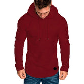 Slim Fit Hooded Sweatshirt – Solid Color Casual Sportswear Hoodie