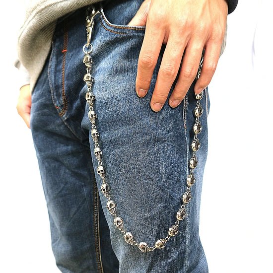 316L Stainless Steel Skull Chain Belt - Unisex Statement Waist Accessory