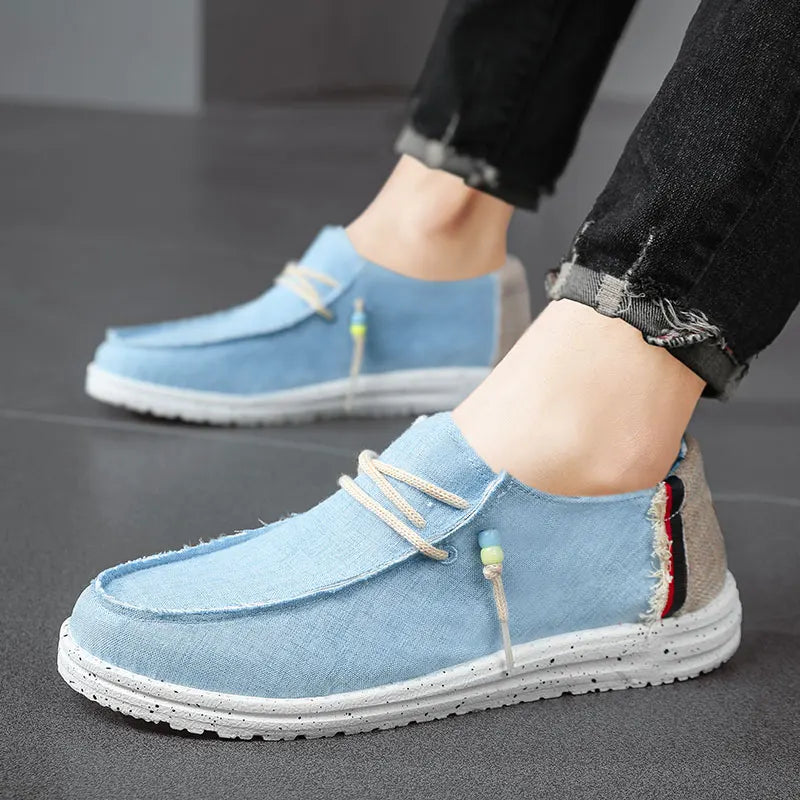 Mens Breathable Canvas Boat Shoes