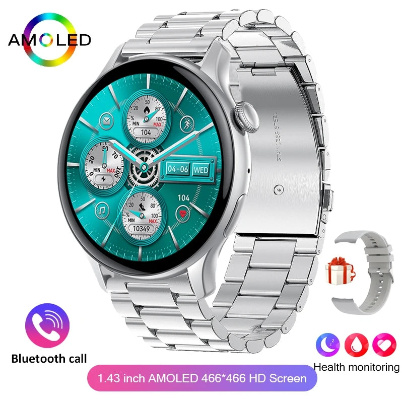 AMOLED NFC Smart Watch for Women - Bluetooth Call Health Monitor