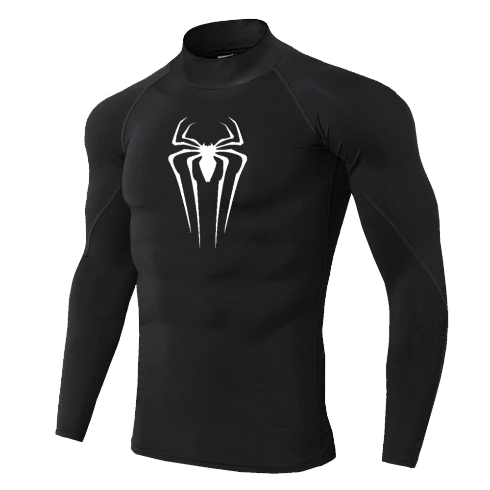 Mens Spider Print Compression Shirt