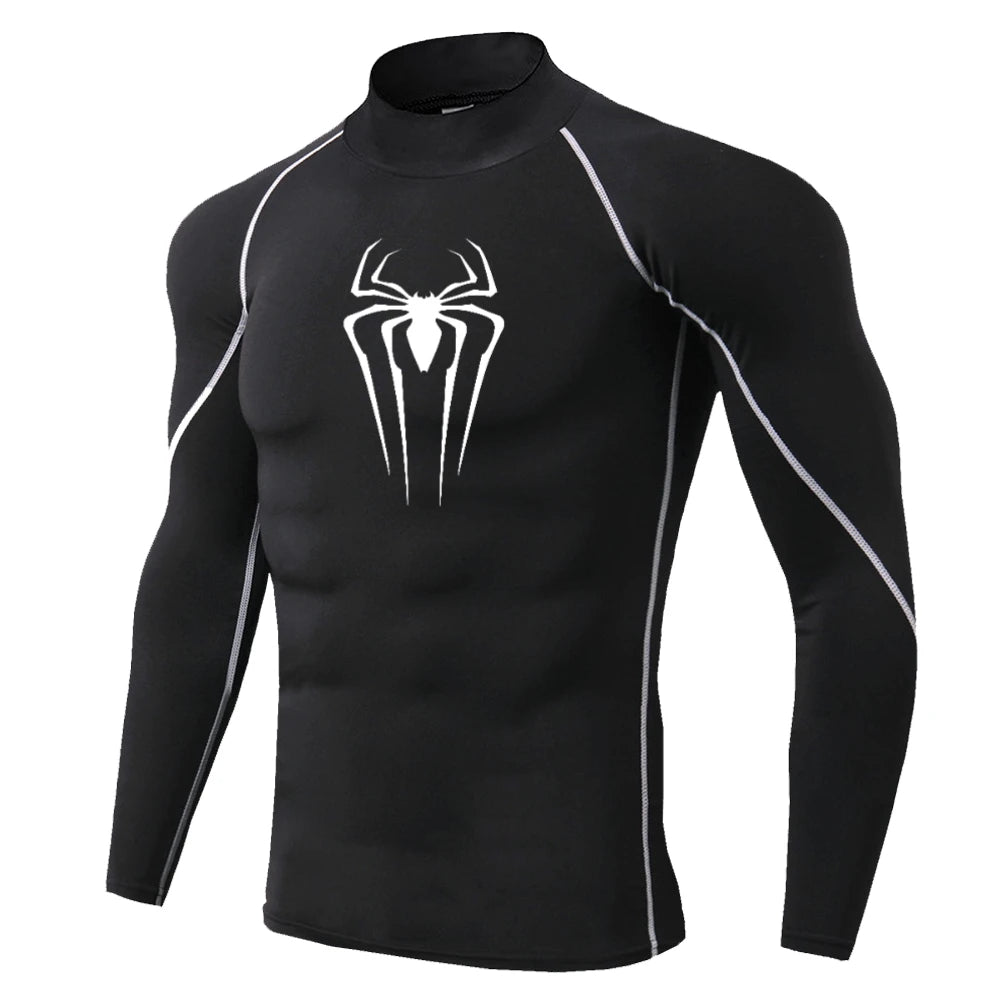 Mens Spider Print Compression Shirt