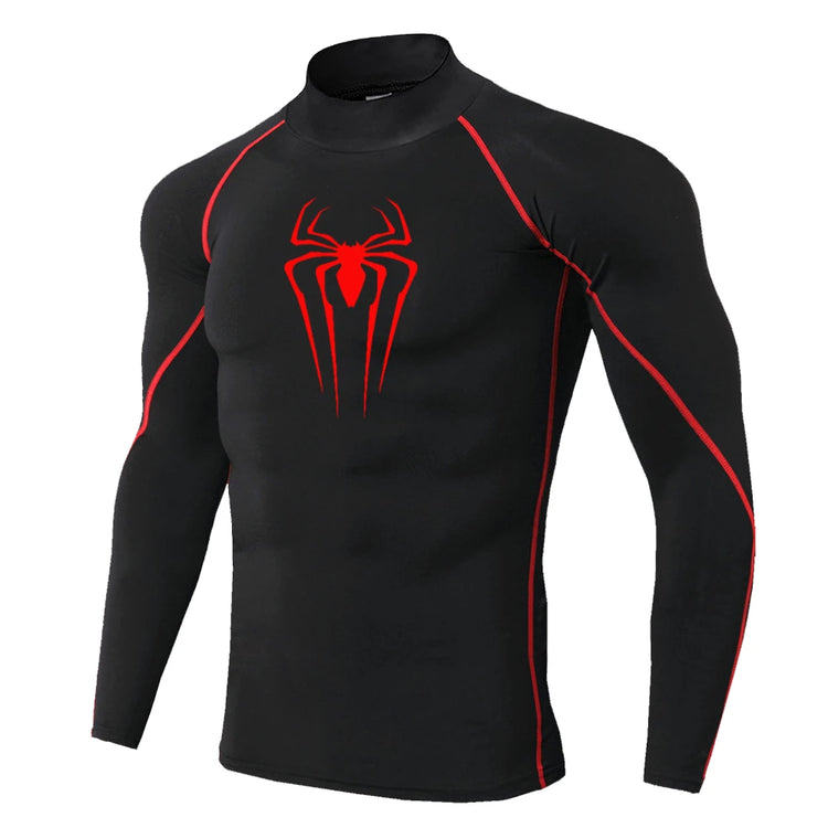 Mens Spider Print Compression Shirt