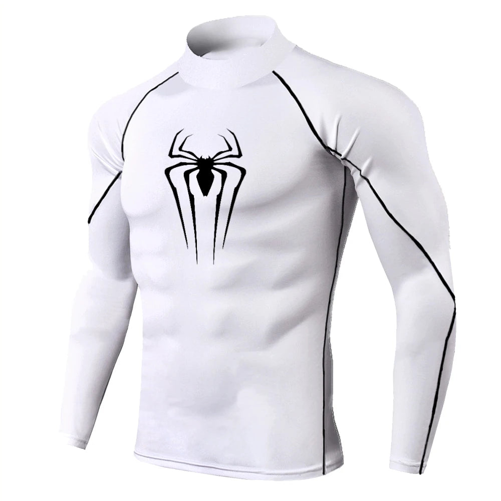 Mens Spider Print Compression Shirt