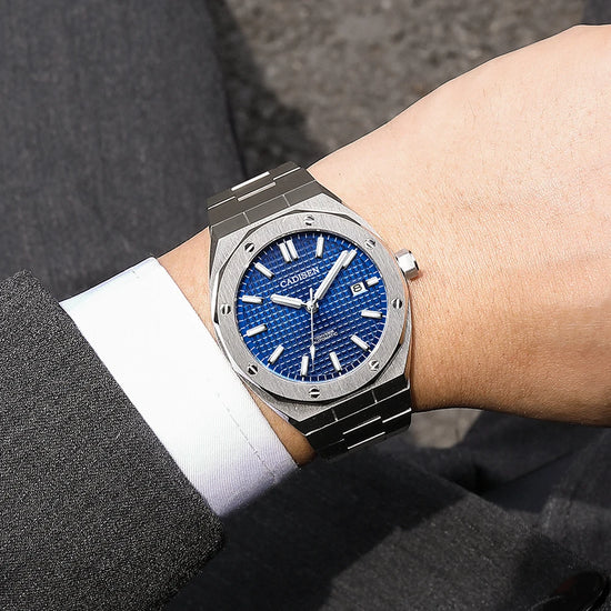 Cadisen Stainless Steel Automatic Mechanical Watch - Sapphire Crystal & 10Bar Water Resistant