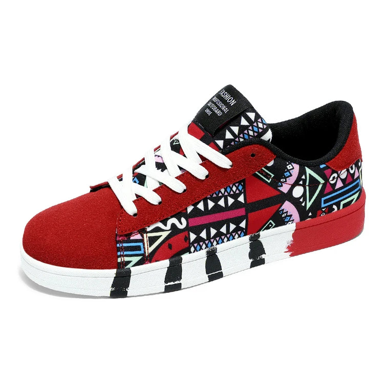 Mens Graffiti Canvas Sneakers