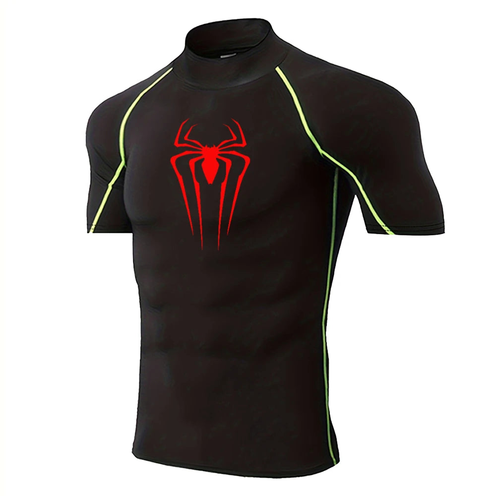 Mens Spider Print Compression Shirt