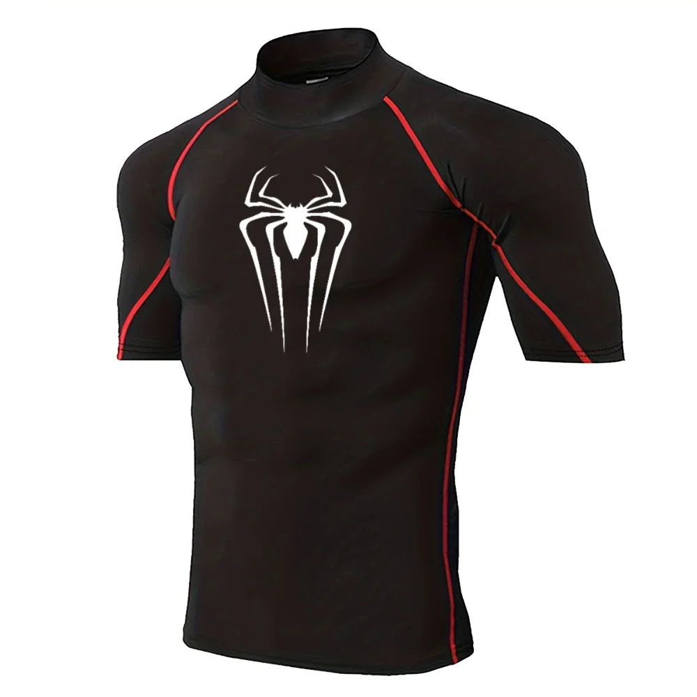 Mens Spider Print Compression Shirt