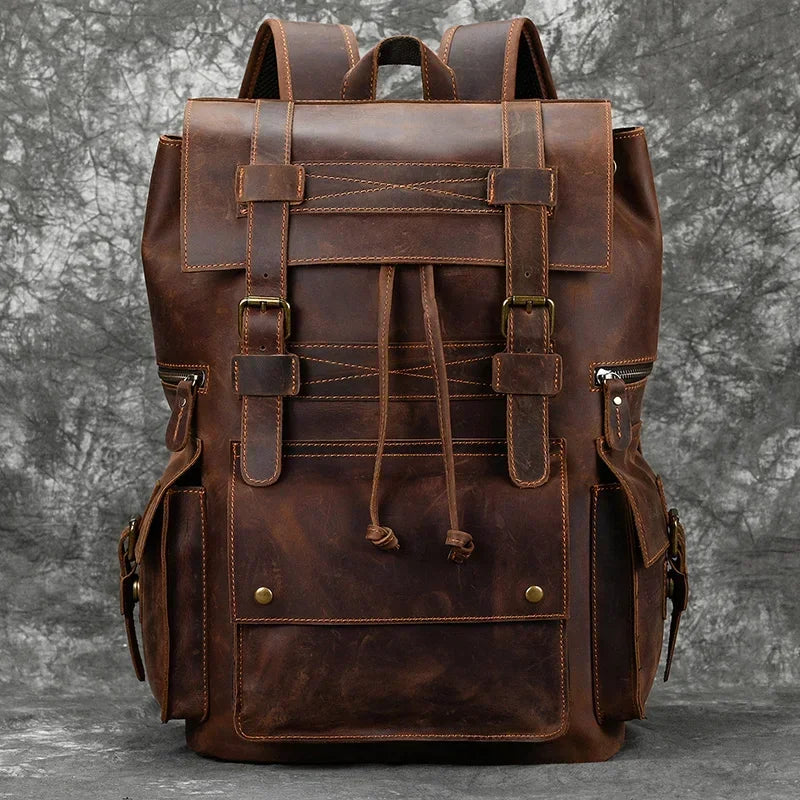 Genuine Leather Laptop Backpack
