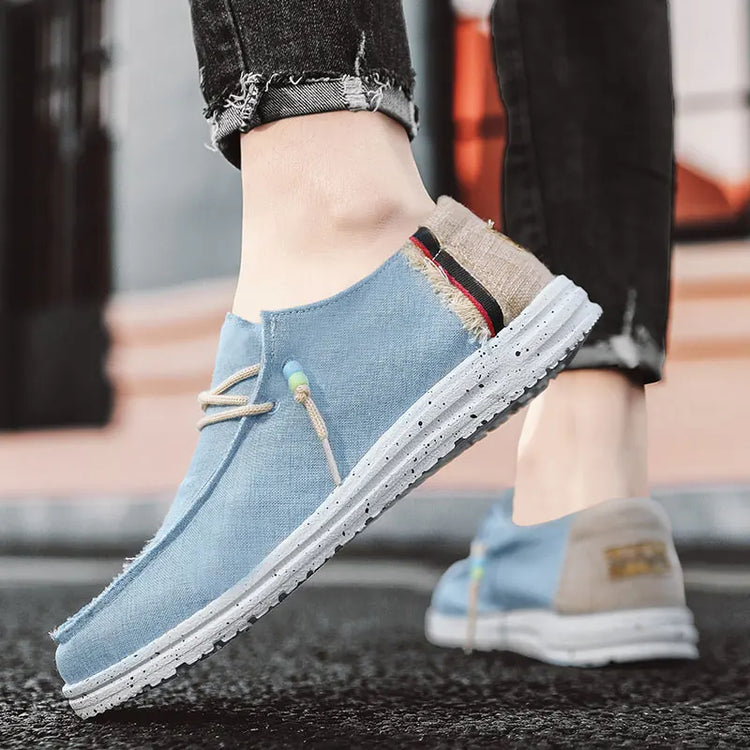 Mens Breathable Canvas Boat Shoes
