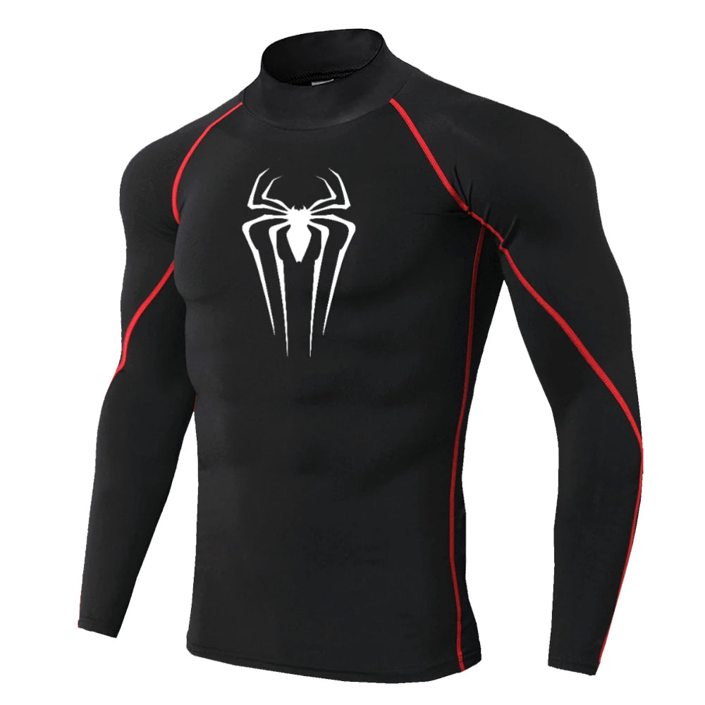 Mens Spider Print Compression Shirt