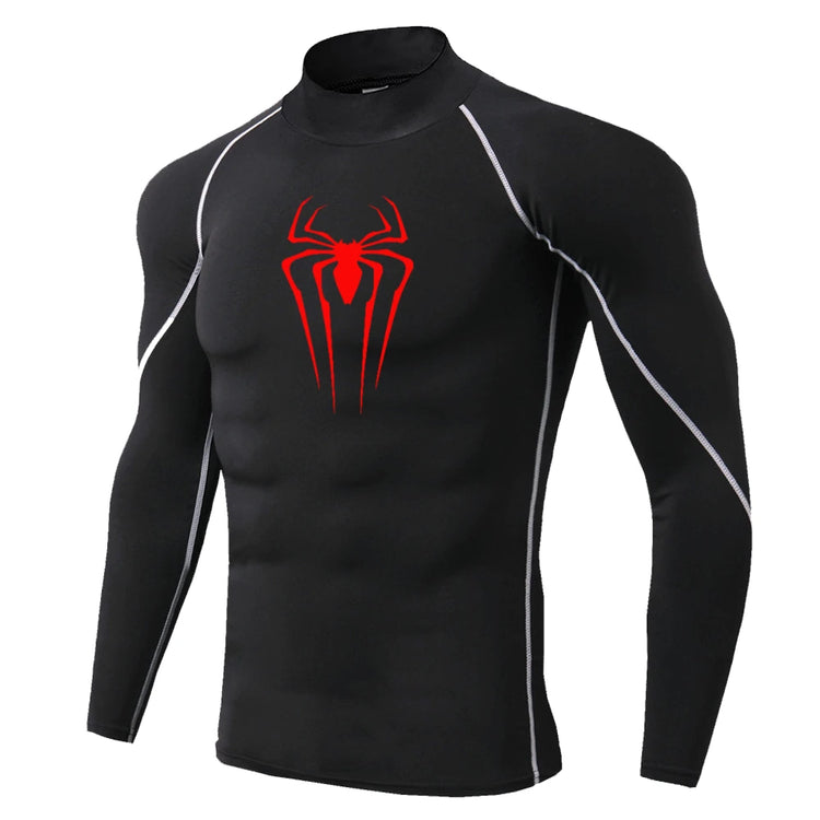 Mens Spider Print Compression Shirt