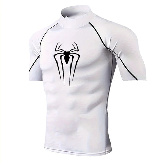 Mens Spider Print Compression Shirt