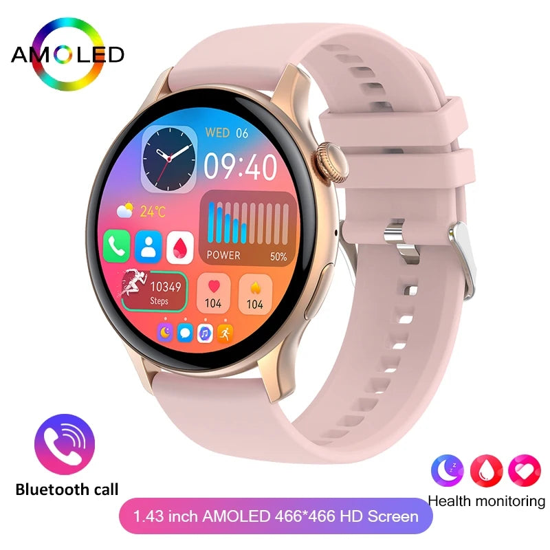 AMOLED NFC Smart Watch for Women - Bluetooth Call Health Monitor