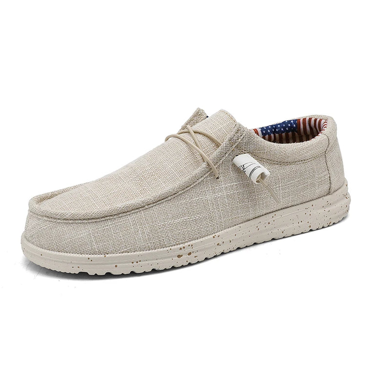 Mens Breathable Canvas Boat Shoes