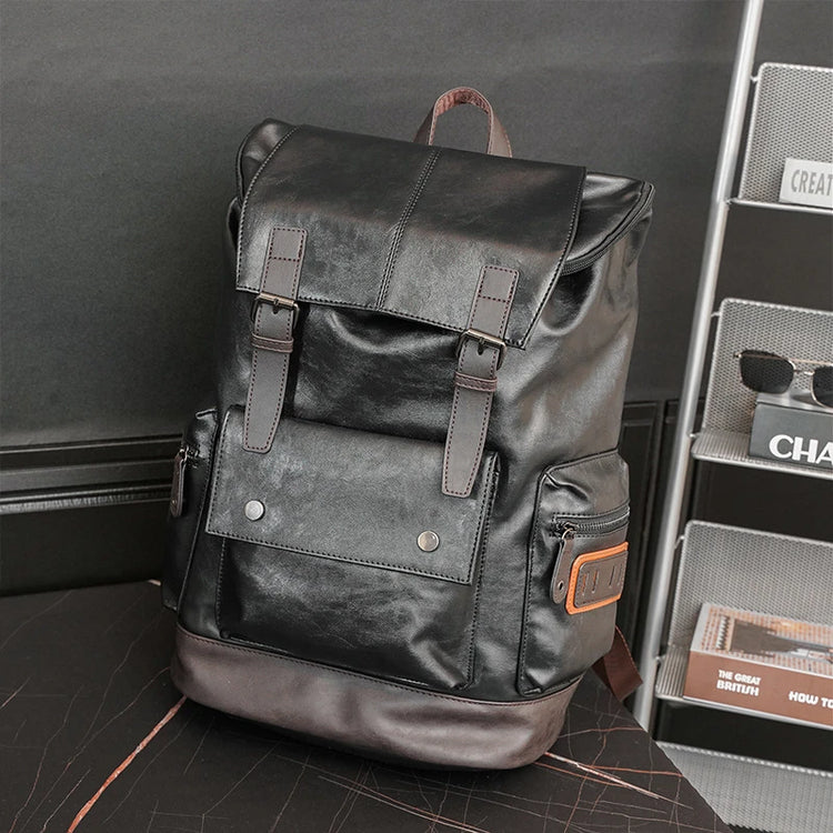 Large Capacity Leather Business Backpack