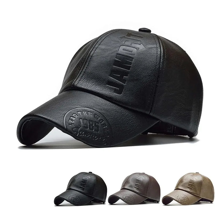 Faux Leather Baseball Cap