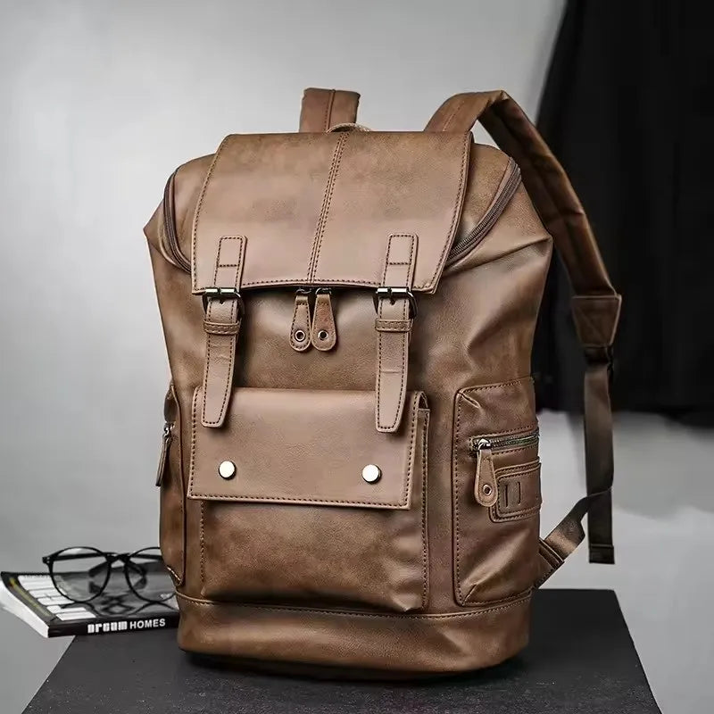 Large Capacity Leather Business Backpack