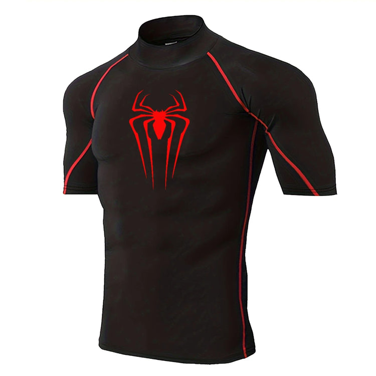 Mens Spider Print Compression Shirt