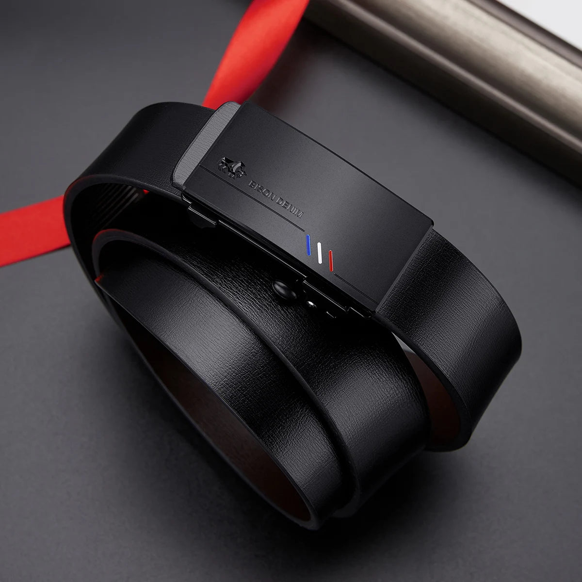 Mens Leather Ratchet Belt