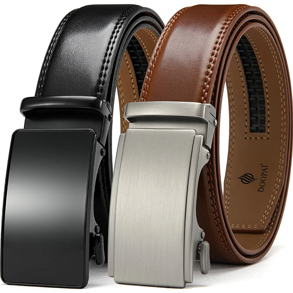 Mens Genuine Leather Ratchet Belt