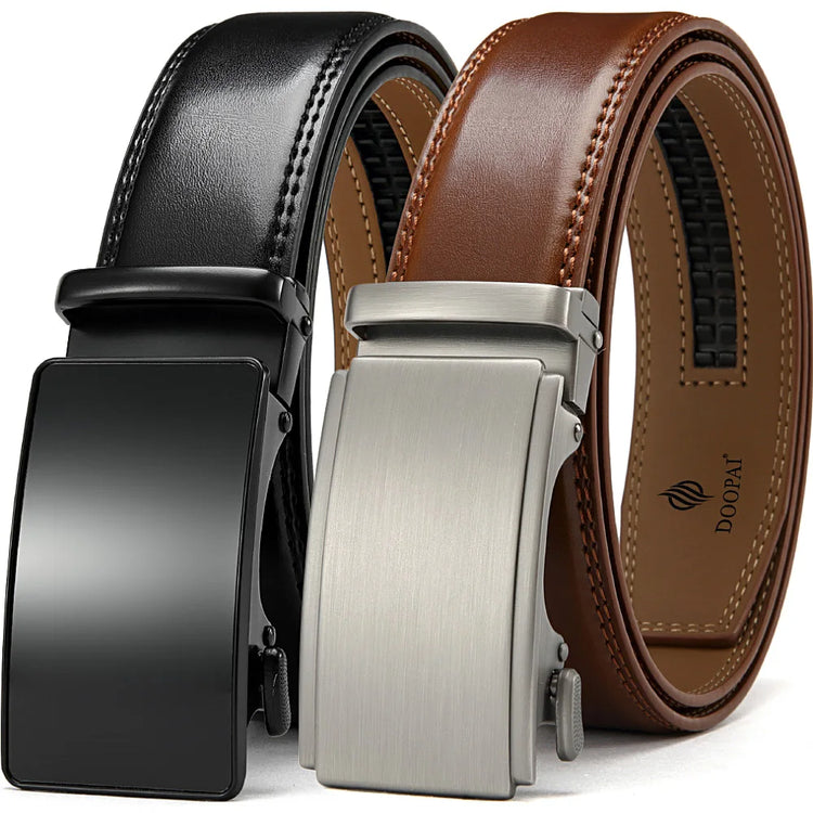 Mens Genuine Leather Ratchet Belt