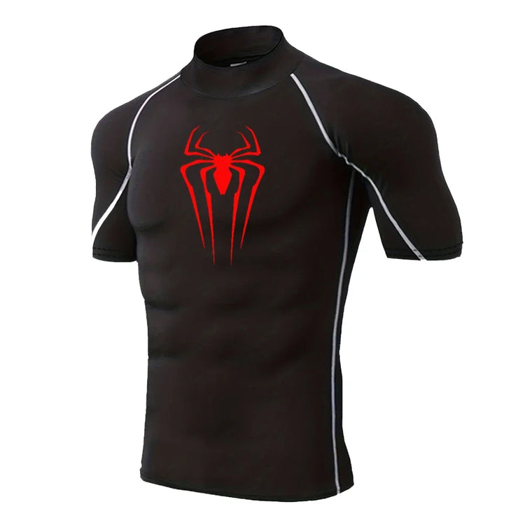 Mens Spider Print Compression Shirt