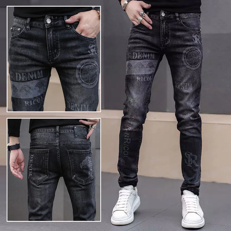 Premium Men's Ripped Stretch Jeans - Slim Streetwear Fit