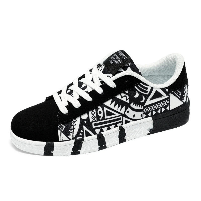 Mens Graffiti Canvas Sneakers