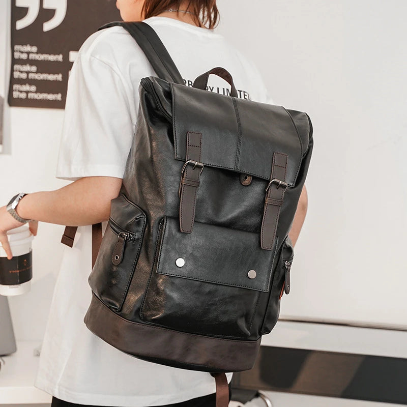 Large Capacity Leather Business Backpack