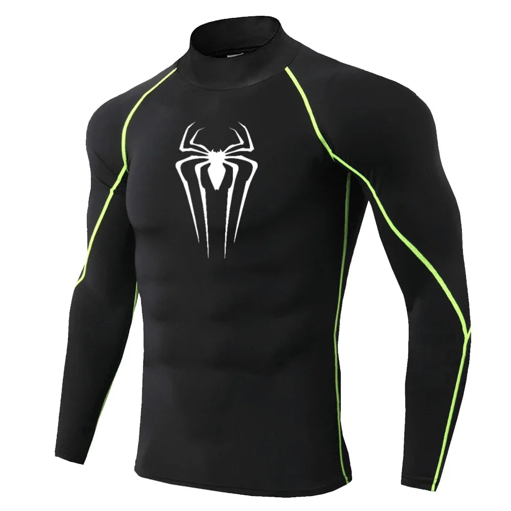 Mens Spider Print Compression Shirt