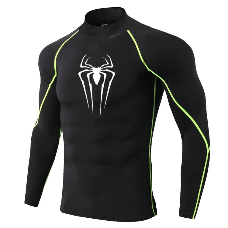 Mens Spider Print Compression Shirt