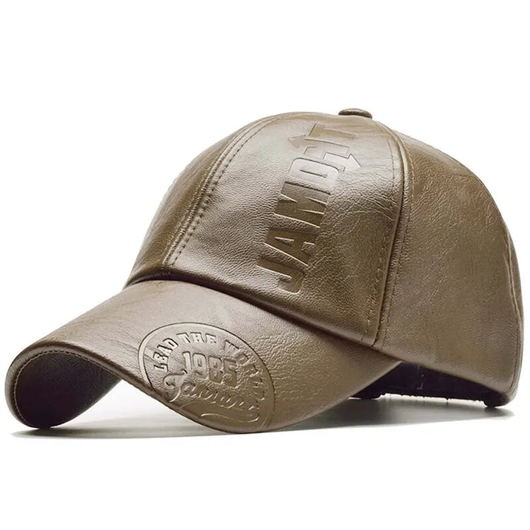 Faux Leather Baseball Cap