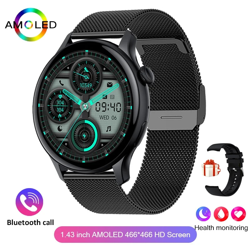 AMOLED NFC Smart Watch for Women - Bluetooth Call Health Monitor
