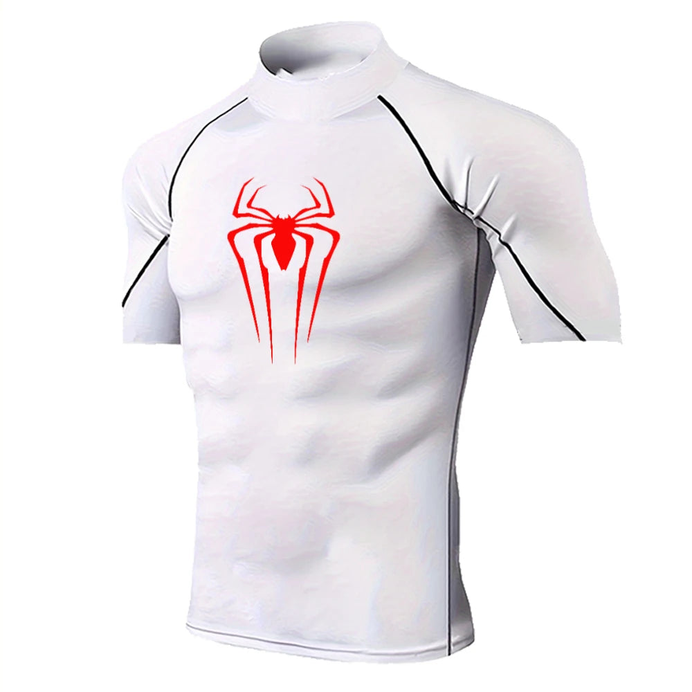 Mens Spider Print Compression Shirt