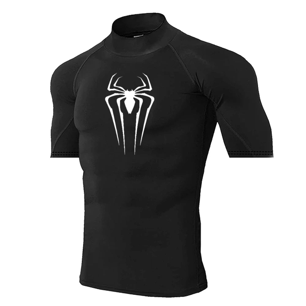 Mens Spider Print Compression Shirt