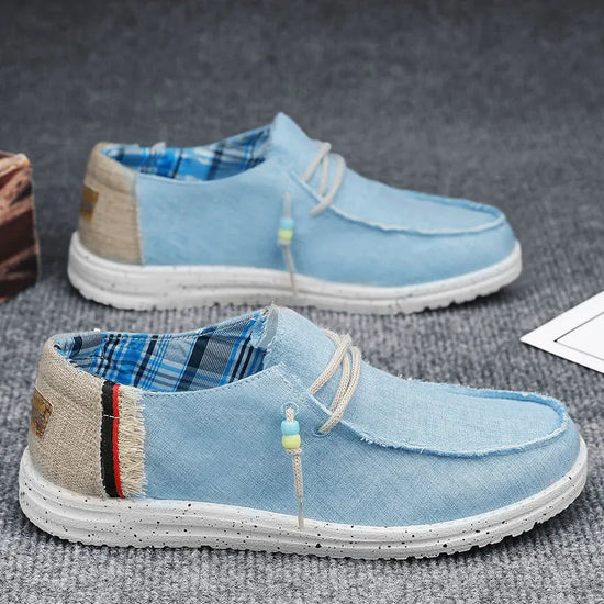 Mens Breathable Canvas Boat Shoes
