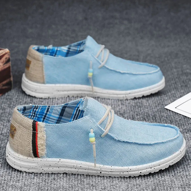 Mens Breathable Canvas Boat Shoes
