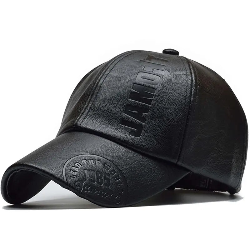 Faux Leather Baseball Cap
