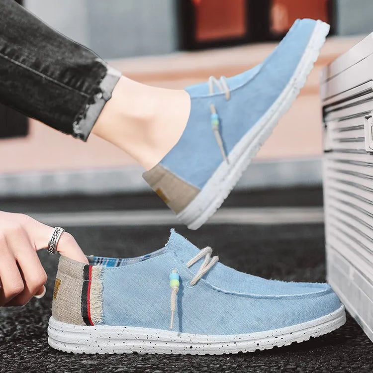 Mens Breathable Canvas Boat Shoes