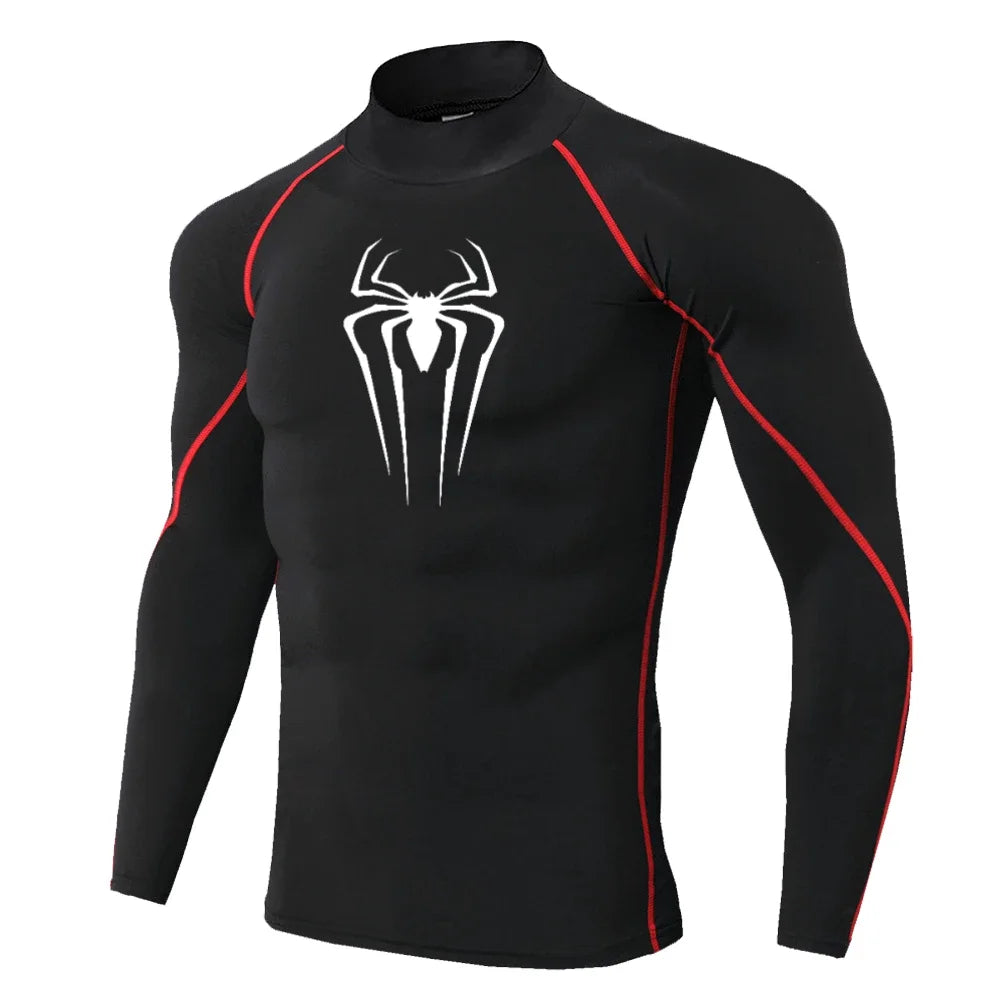 Mens Spider Print Compression Shirt